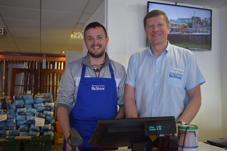 Raymond with ReStore Manager, Niall
